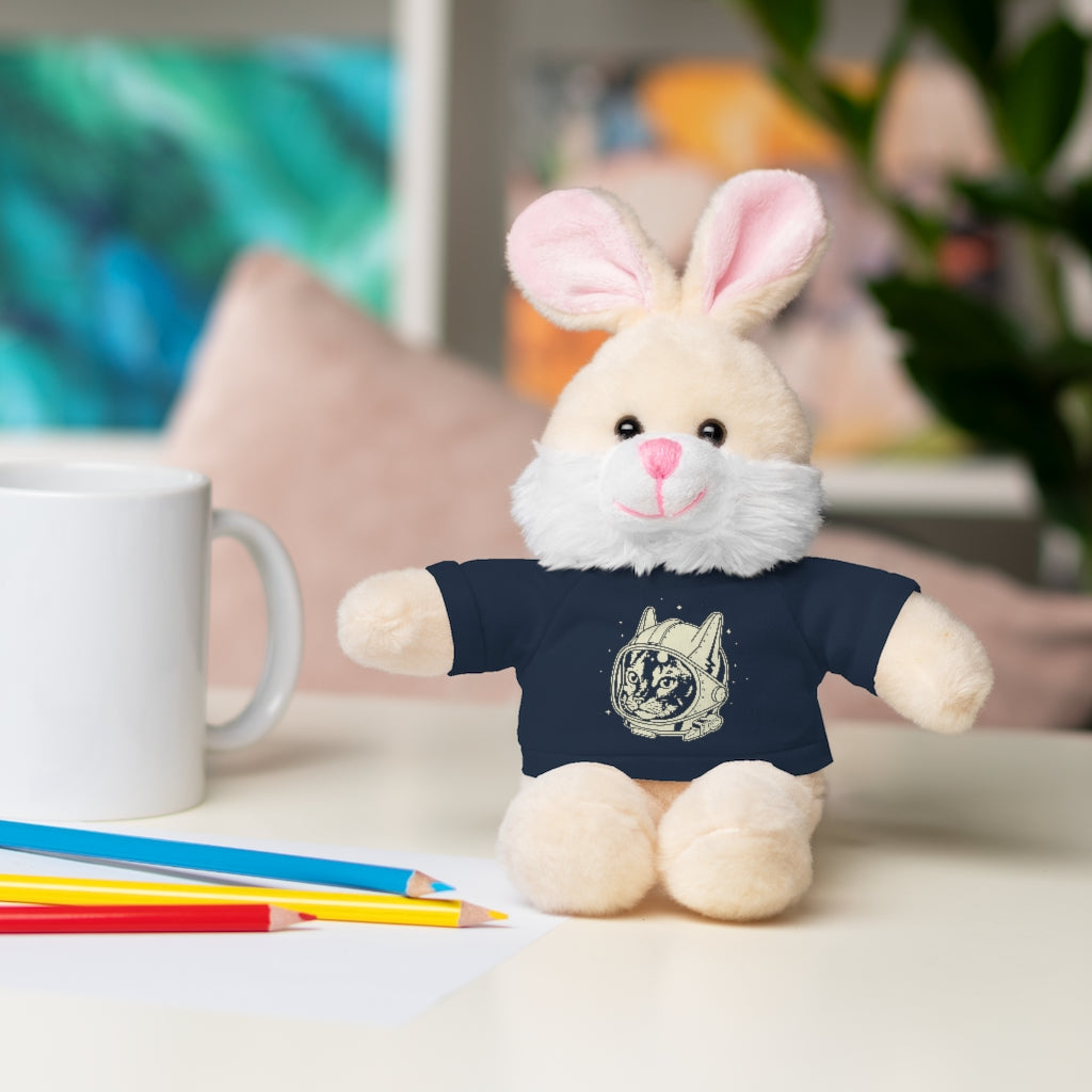 Astronaut Cat  | Stuffed Animals with Custom Printed Tee