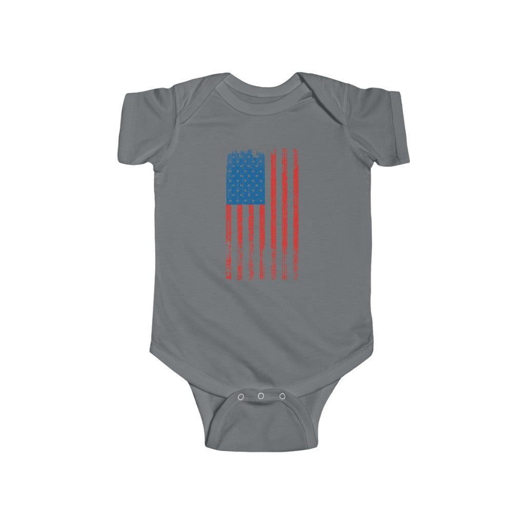 United States Flag | Infant | Fine Jersey | One Piece | Baby Bodysuit - My Funny Merch