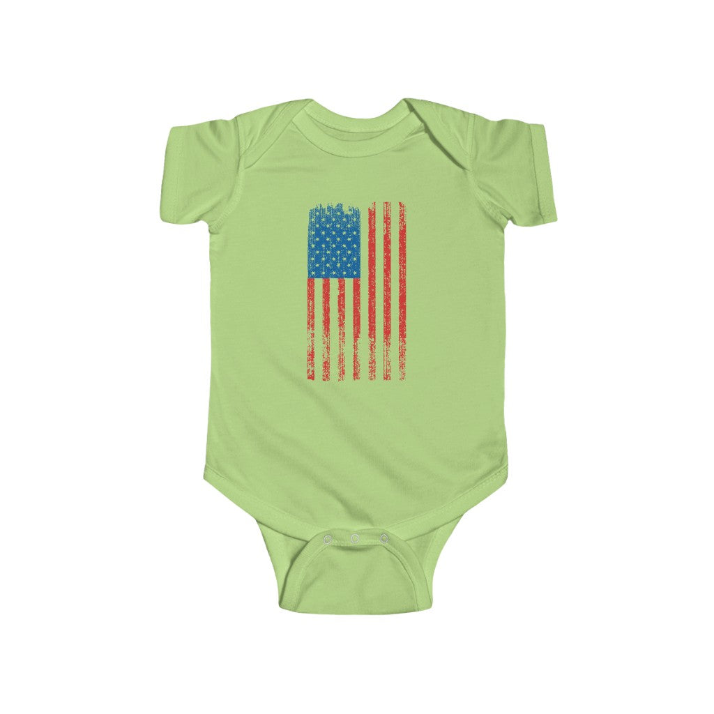 United States Flag | Infant | Fine Jersey | One Piece | Baby Bodysuit - My Funny Merch