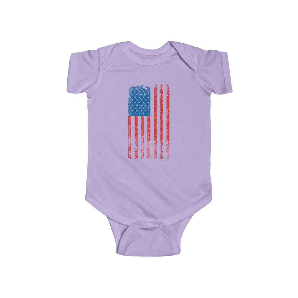 United States Flag | Infant | Fine Jersey | One Piece | Baby Bodysuit - My Funny Merch