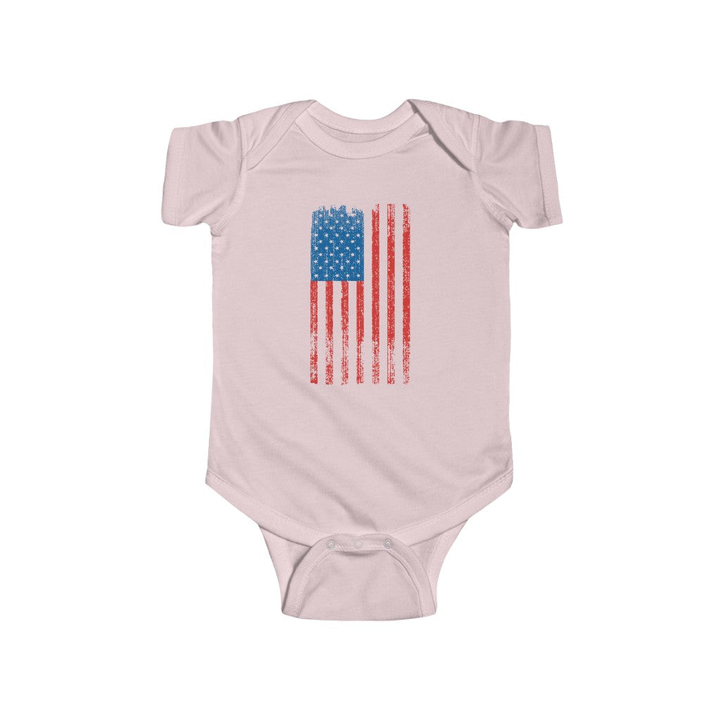 United States Flag | Infant | Fine Jersey | One Piece | Baby Bodysuit - My Funny Merch