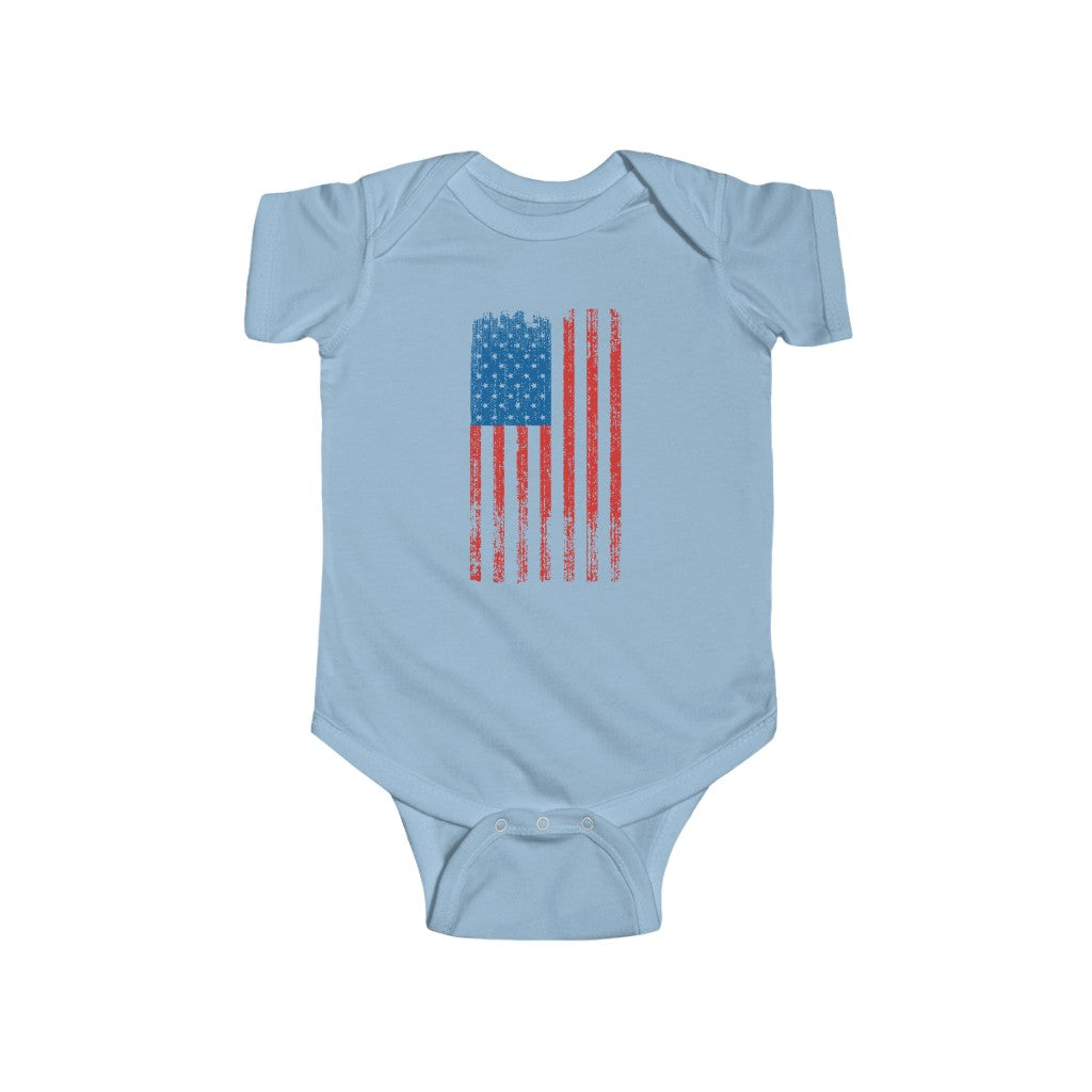 United States Flag | Infant | Fine Jersey | One Piece | Baby Bodysuit - My Funny Merch