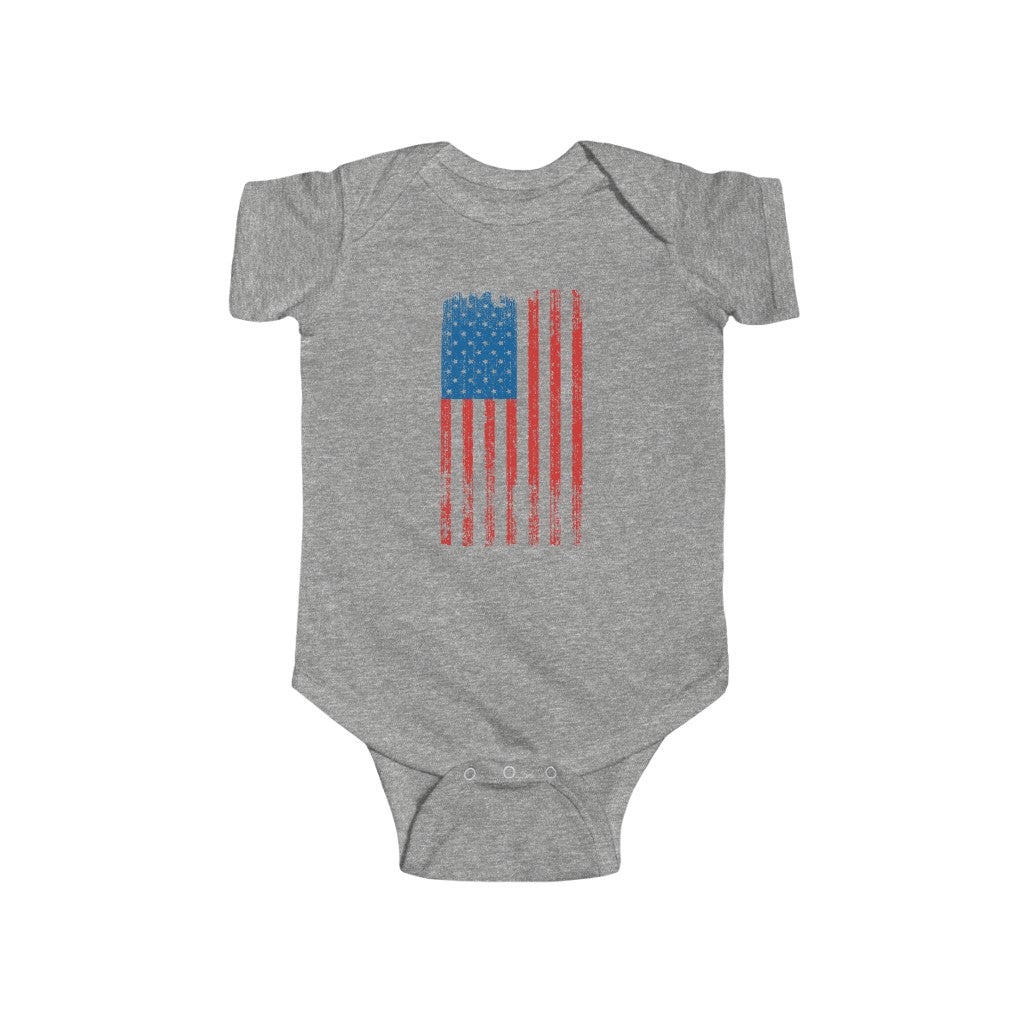 United States Flag | Infant | Fine Jersey | One Piece | Baby Bodysuit - My Funny Merch