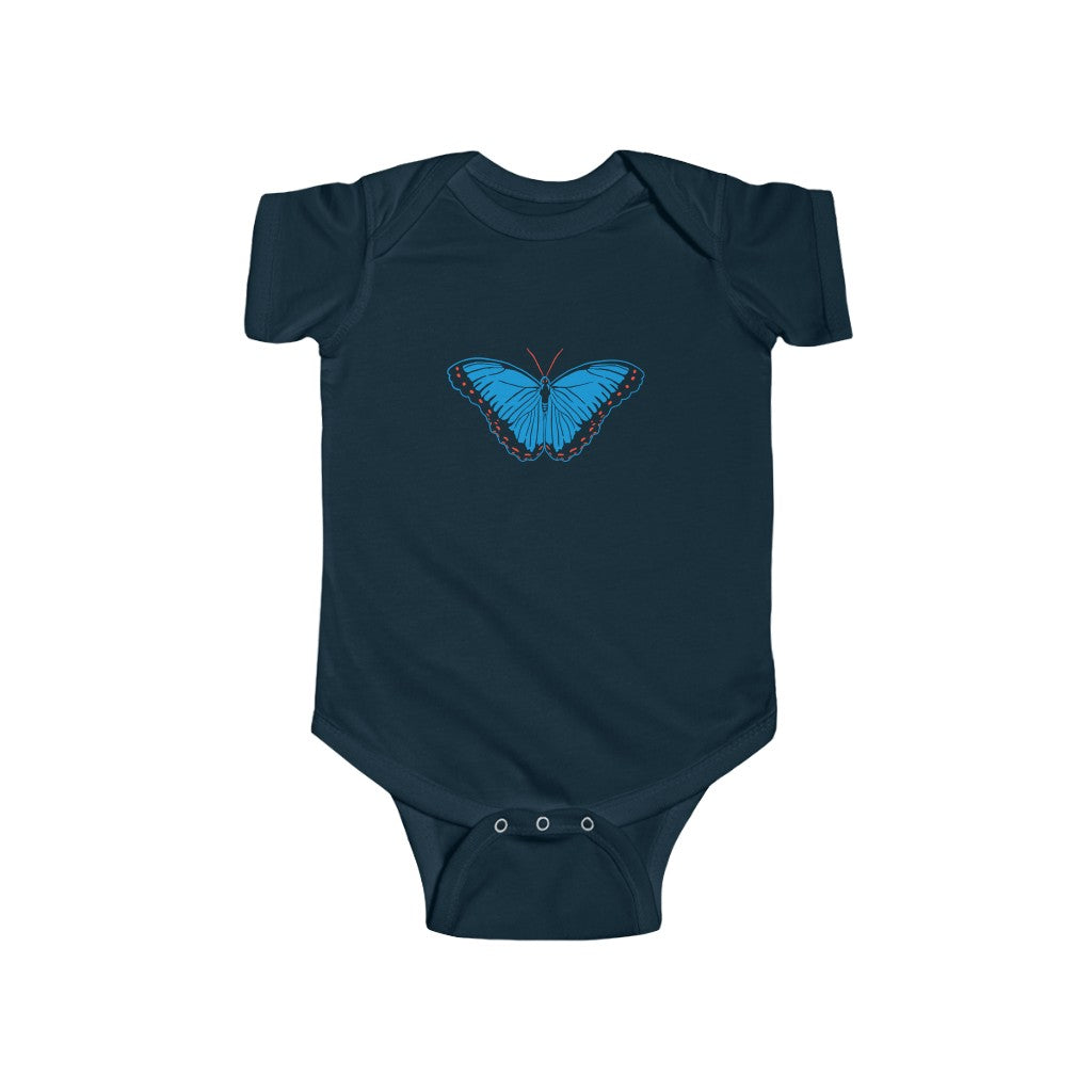 Blue Morpho Butterfly | Infant | Fine Jersey | One Piece | Baby Bodysuit - My Funny Merch