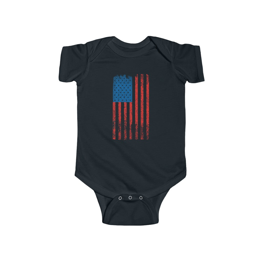 United States Flag | Infant | Fine Jersey | One Piece | Baby Bodysuit - My Funny Merch