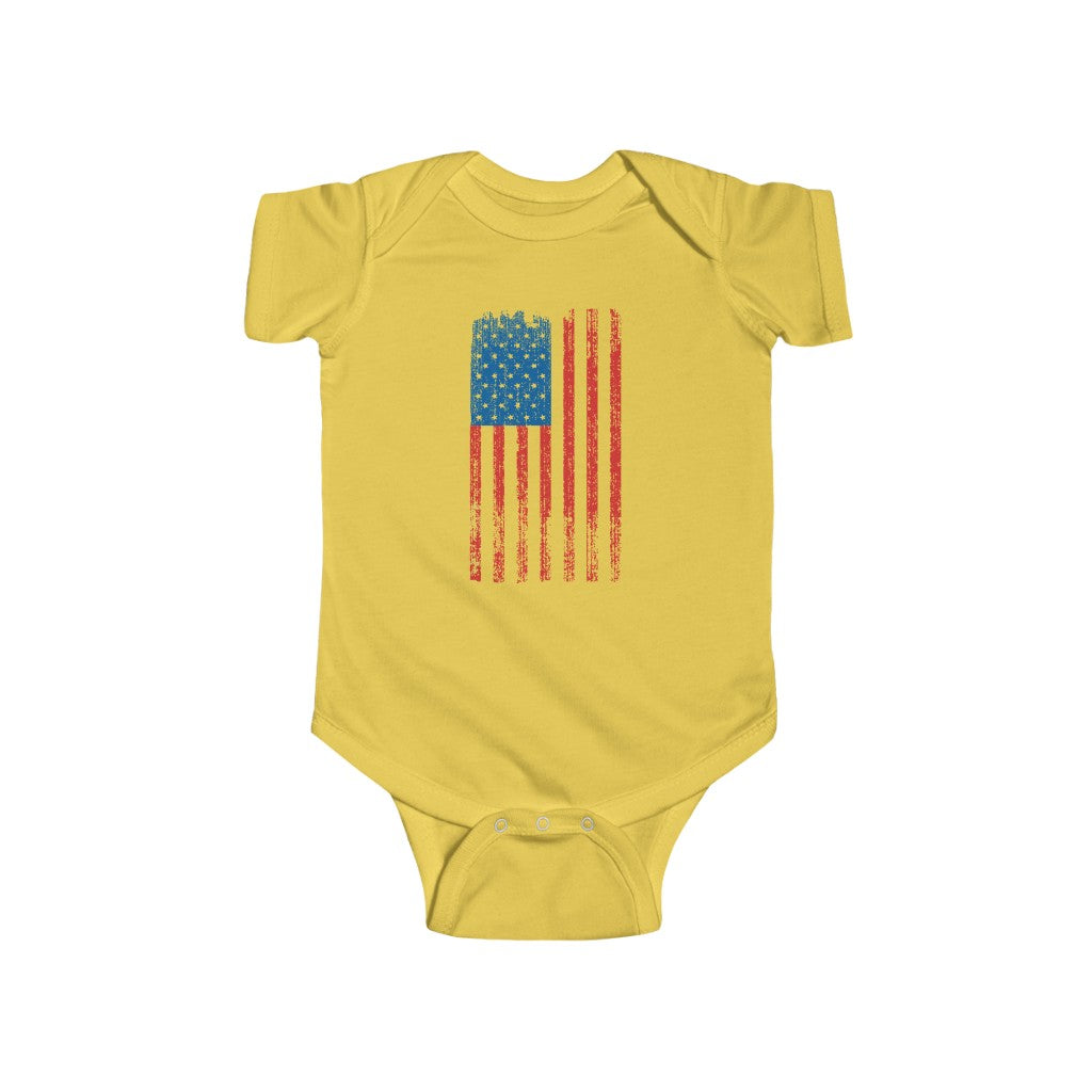 United States Flag | Infant | Fine Jersey | One Piece | Baby Bodysuit - My Funny Merch