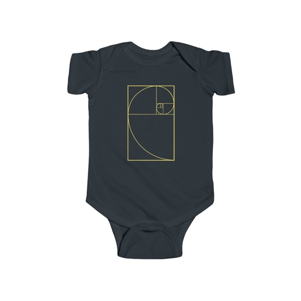 Golden Ratio Baby Bodysuit | Infant One Piece | Math & Science-Inspired Baby Gift | Fibonacci Spiral Design
