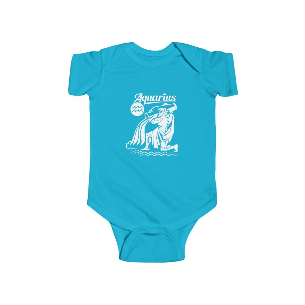 Aquarius Zodiac Baby Bodysuit | Infant Fine Jersey One Piece | Unique & Free-Spirited Baby Gift