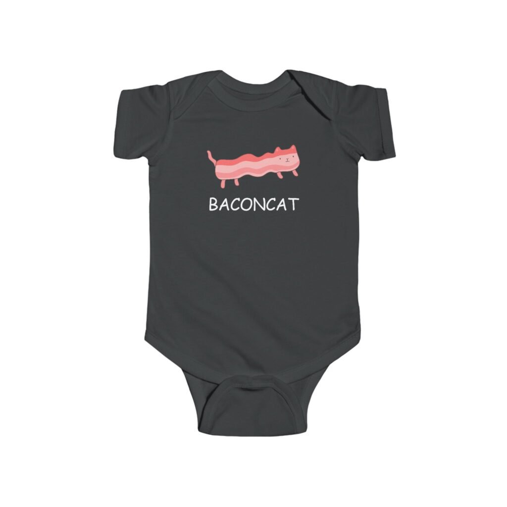 Bacon Cat Baby Bodysuit | Infant Fine Jersey One Piece | Funny & Adorable Baby Outfit