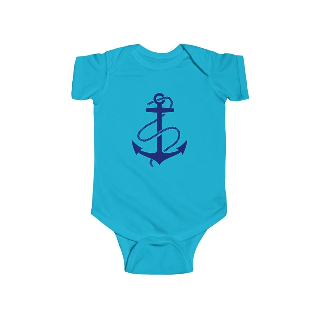 Anchors Aweigh Baby Bodysuit | Nautical Infant One Piece | Soft Fine Jersey Sailor-Inspired Outfit