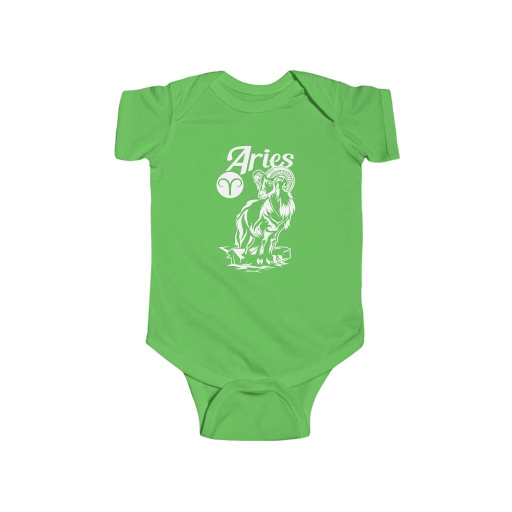 Aries Zodiac Baby Bodysuit | Infant Fine Jersey One Piece | Bold & Fiery Baby Gift