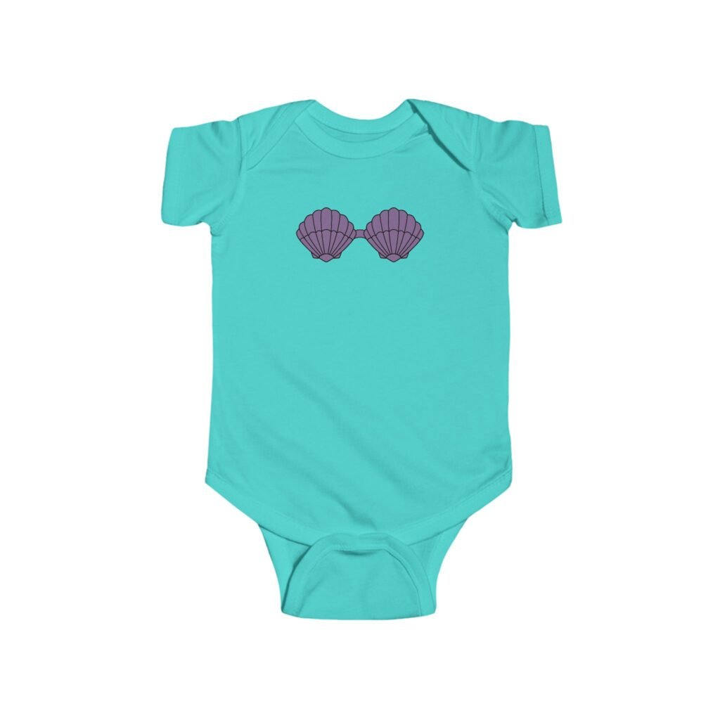 Mermaid Seashell Bra Baby Bodysuit | Funny Infant Costume One Piece | Cute Cosplay & Gift for Little Merbabies