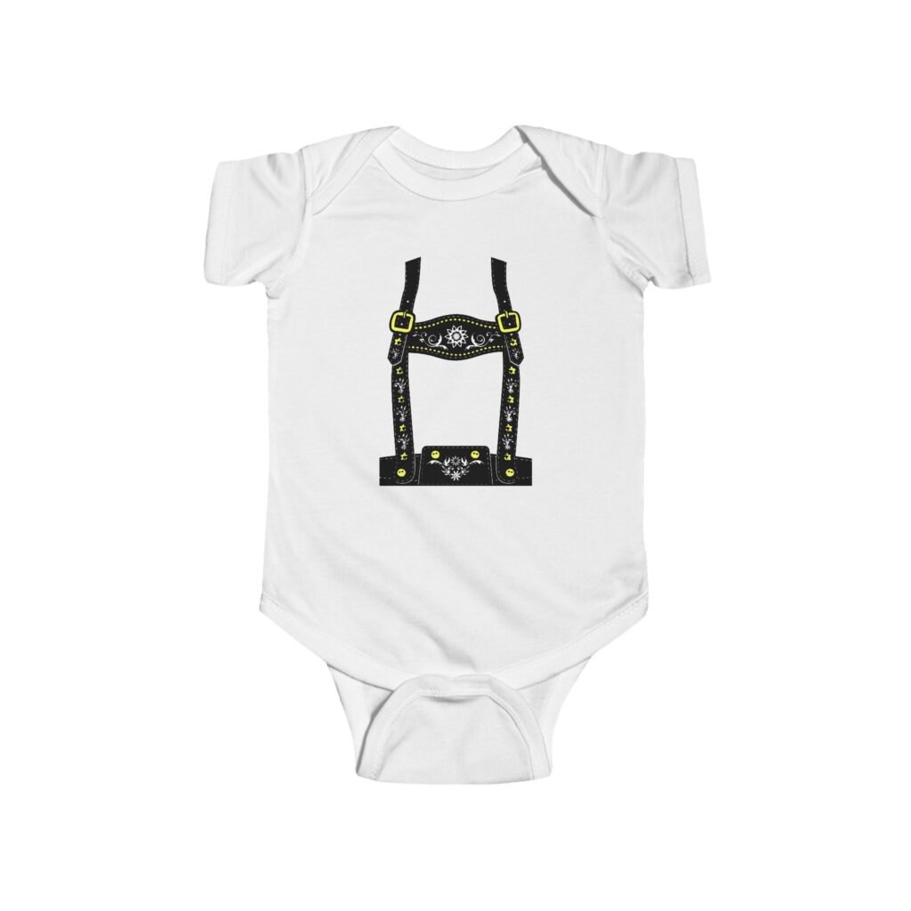 Lederhosen Baby Bodysuit | Funny Infant Costume One Piece | Oktoberfest, Cosplay & Gift for Little Bavarians