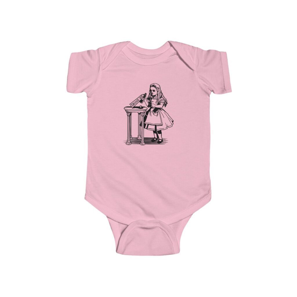 Drink Me Baby Bodysuit | Vintage Alice in Wonderland | Infant Fine Jersey One Piece | Classic Literary Baby Outfit